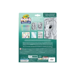 set attività pops creature mistiche - 3 disegni 3d, 7 pennarelli, 3 fogli adesivi