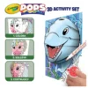 set attività pops mondo marino - 3 disegni 3d, 7 pennarelli, 3 fogli adesivi