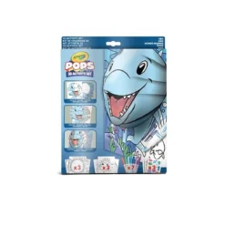 set attività pops mondo marino - 3 disegni 3d, 7 pennarelli, 3 fogli adesivi