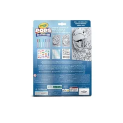set attività pops mondo marino - 3 disegni 3d, 7 pennarelli, 3 fogli adesivi