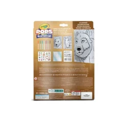 set attività pops natura selvaggia - 3 disegni 3d, 7 pennarelli, 3 fogli adesivi