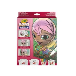 set attività pops personaggi incantati - 3 disegni 3d, 7 pennarelli, 3 fogli adesivi