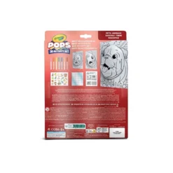 set attività pops pets - 3 disegni 3d, 7 pennarelli, 3 fogli adesivi