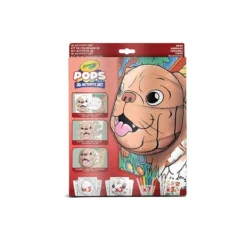 set attività pops pets - 3 disegni 3d, 7 pennarelli, 3 fogli adesivi