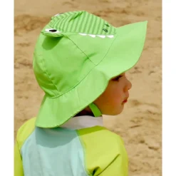 set baby costumino contenitivo + cappellino - alligatore - upf 50+ - 3-6 mesi