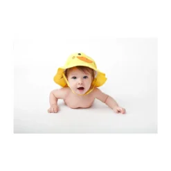set baby costumino contenitivo + cappellino, anatroccolo - upf 50+ - 6-12 mesi