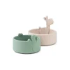 set 2 ciotole in silicone alimentare- lalee - sabbia/verde