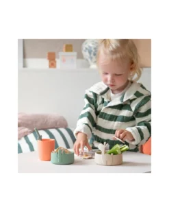 set 2 ciotole in silicone alimentare- lalee - sabbia/verde