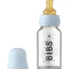 set completo biberon in vetro - baby blue - 110ml riciclabile e lavabile in lavastoviglie! - nuovo design