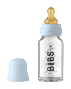 set completo biberon in vetro - baby blue - 110ml riciclabile e lavabile in lavastoviglie! - nuovo design