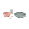 set completo per pappa - 4 pezzi - silicone - eucalipto