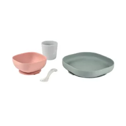 set completo per pappa - 4 pezzi - silicone - eucalipto