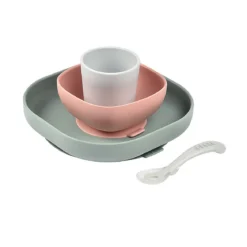 set completo per pappa - 4 pezzi - silicone - eucalipto