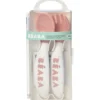 set con forchetta e cucchiaio ergonomici da apprendimento - rosa - da 8 mesi