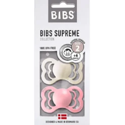 set di 2 ciucci supreme - avorio & rosa - gomma naturale 0-6 mesi