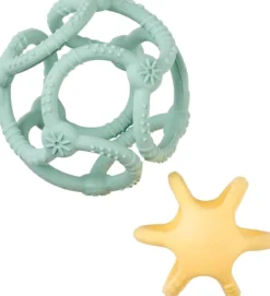 set 2 palline in silicone verde acqua - giallo