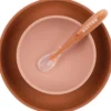 set 4 pezzi per la pappa rosa con bavaglino