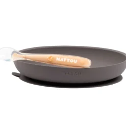 set piatto melanzana + cucchiaio