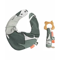 set regalo nascita bavaglino e massaggiagengive tiny tropics