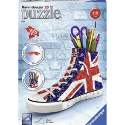 sneaker union jack style - puzzle 3d 108 pezzi