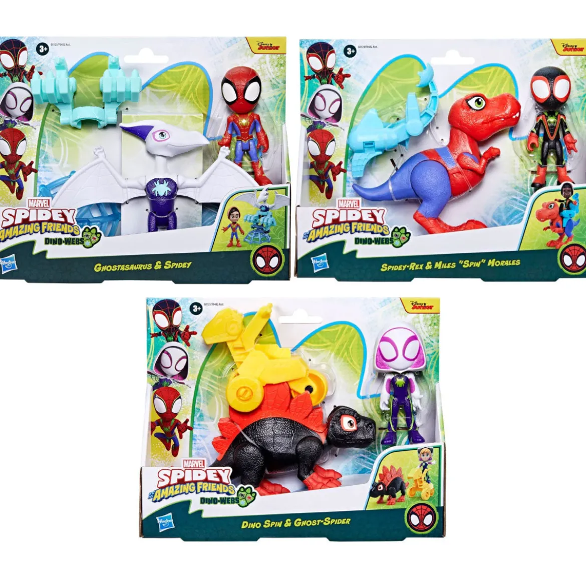 spidey e i suoi fantastici amici - spidey dino con personaggio e accessori
