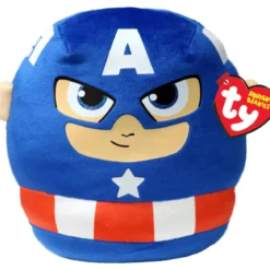 squish-a-boos - marvel captain america - peluche 22cm