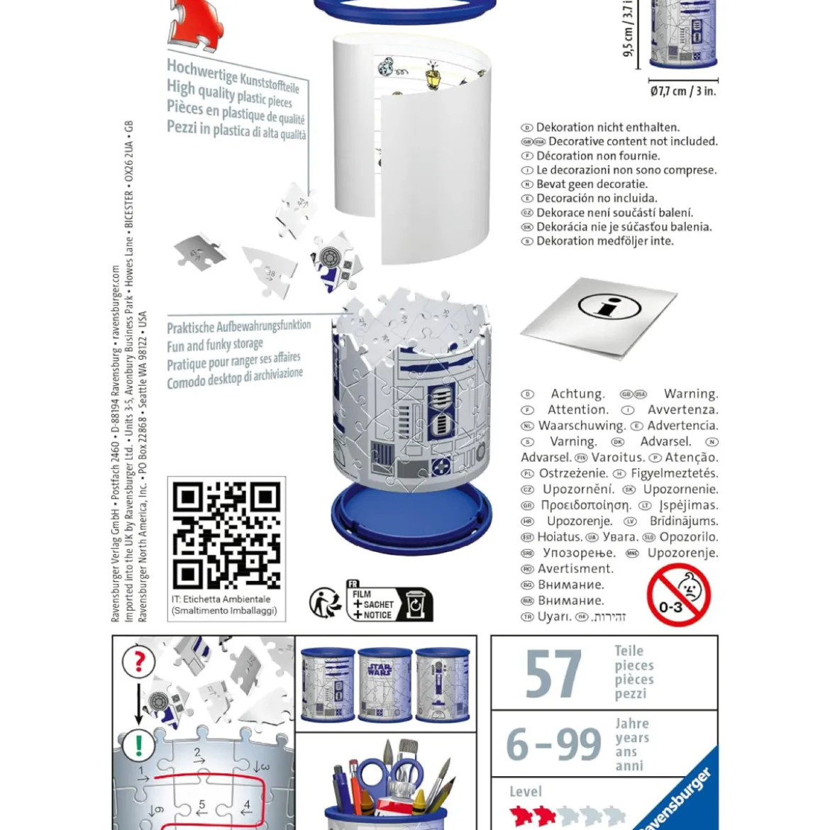 star wars portapenne r2d2 - puzzle 3d