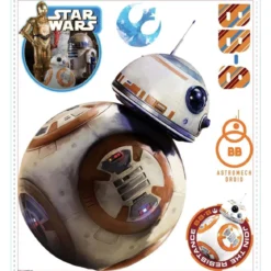 star wars: the force awakens bb-8 giant - adesivo removibile da parete