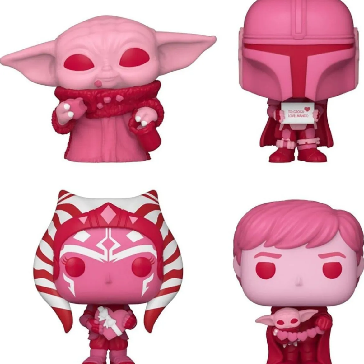 star wars: valentines - the mandalorian box 4 personaggi - funko pop