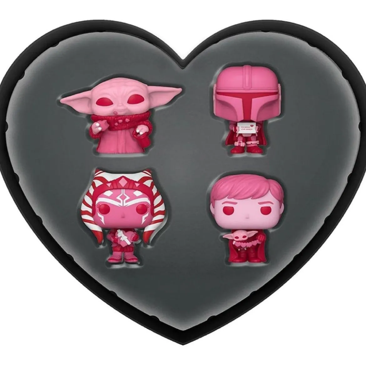 star wars: valentines - the mandalorian box 4 personaggi - funko pop