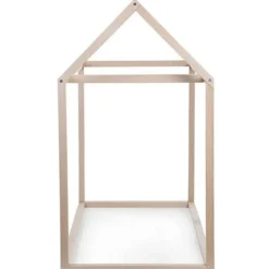 struttura letto casetta natural, legno di faggio massello - 140x70 cm