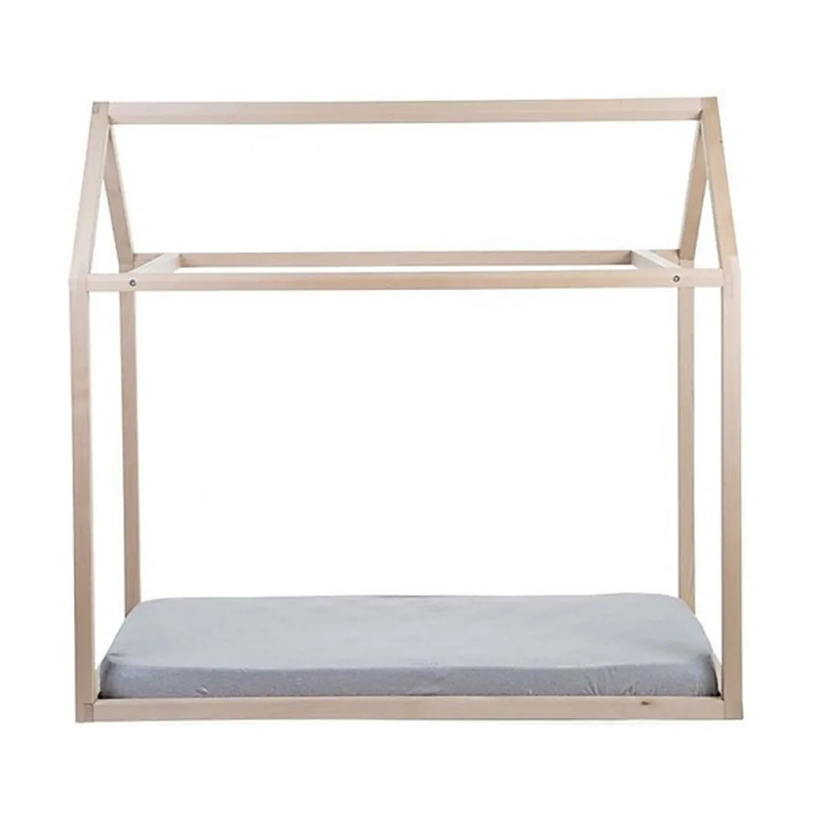 struttura letto casetta natural, legno di faggio massello - 140x70 cm
