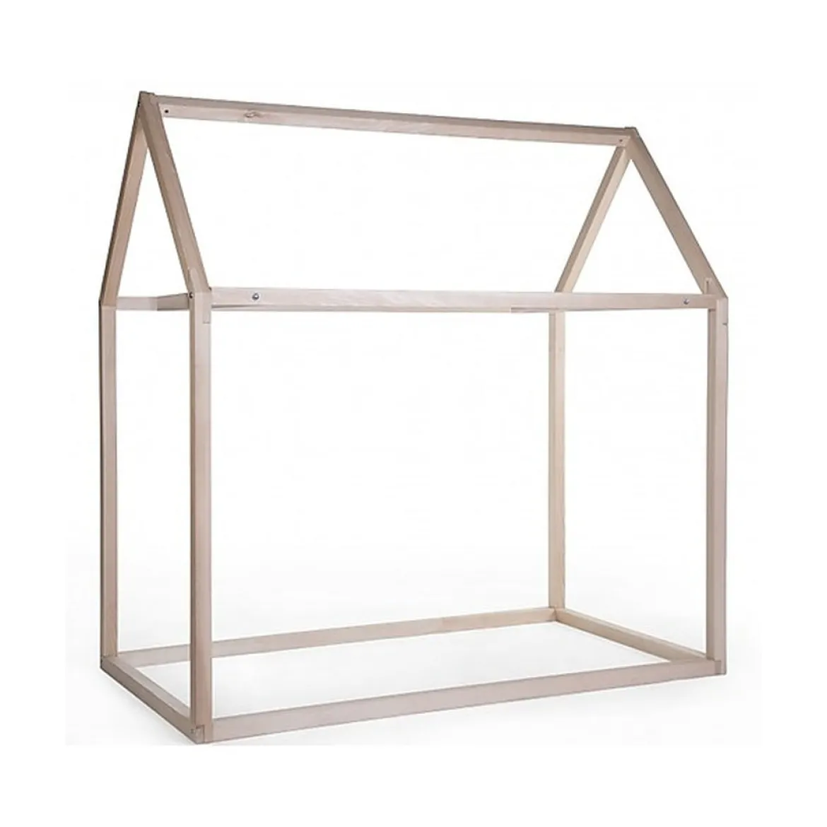 struttura letto casetta natural, legno di faggio massello - 140x70 cm