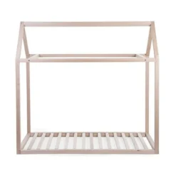 struttura letto casetta natural, legno di faggio massello - 140x70 cm