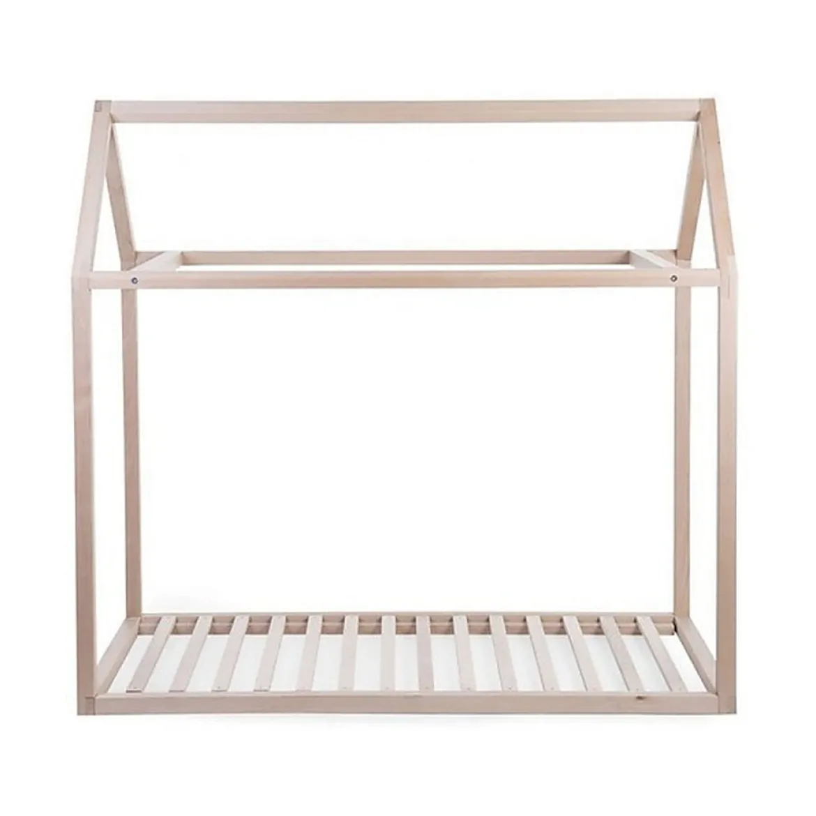 struttura letto casetta natural, legno di faggio massello - 140x70 cm
