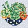 succulent bowl - diamond dotz intermediate 49299 32x32cm