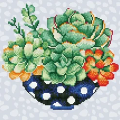 succulent bowl - diamond dotz intermediate 49299 32x32cm