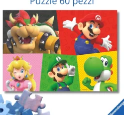 super mario - puzzle gigante 60 pezzi pavimento