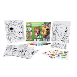 super set pops giungla - 6 disegni 3d, 18 pennarelli, 3 fogli adesivi