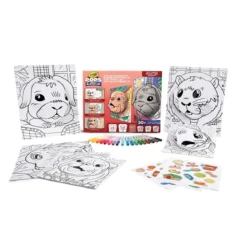 super set pops pets - 6 disegni 3d, 18 pennarelli, 3 fogli adesivi