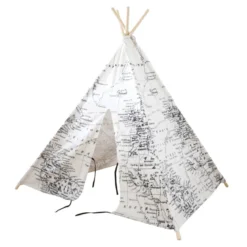 teepee tent world map - tenda mappa del mondo - bianco e nero