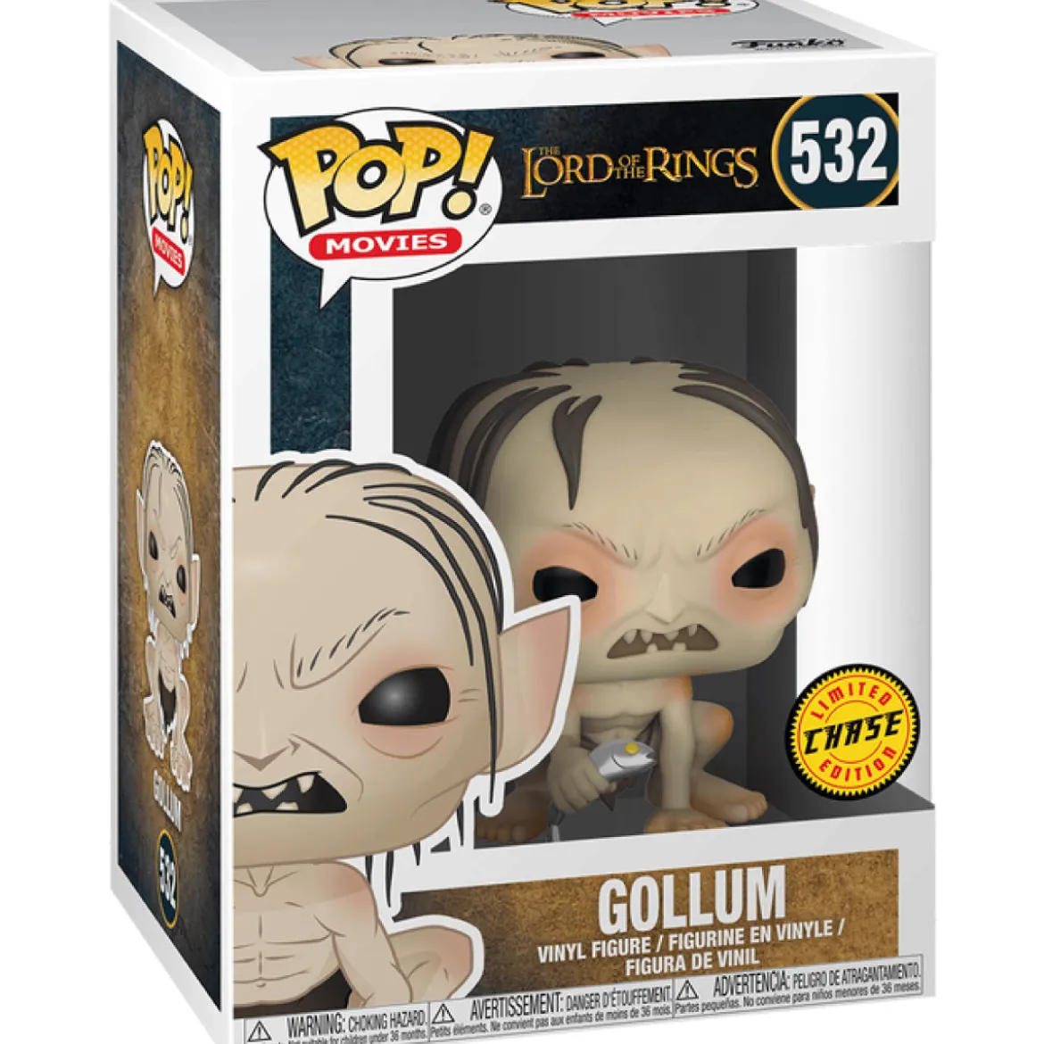 the lord of the rings - gollum 9cm - funko pop! 532 chase