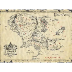 the lord of the rings - parchment poster 66x46cm - la terra di mezzo