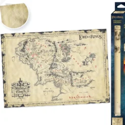 the lord of the rings - parchment poster 66x46cm - la terra di mezzo