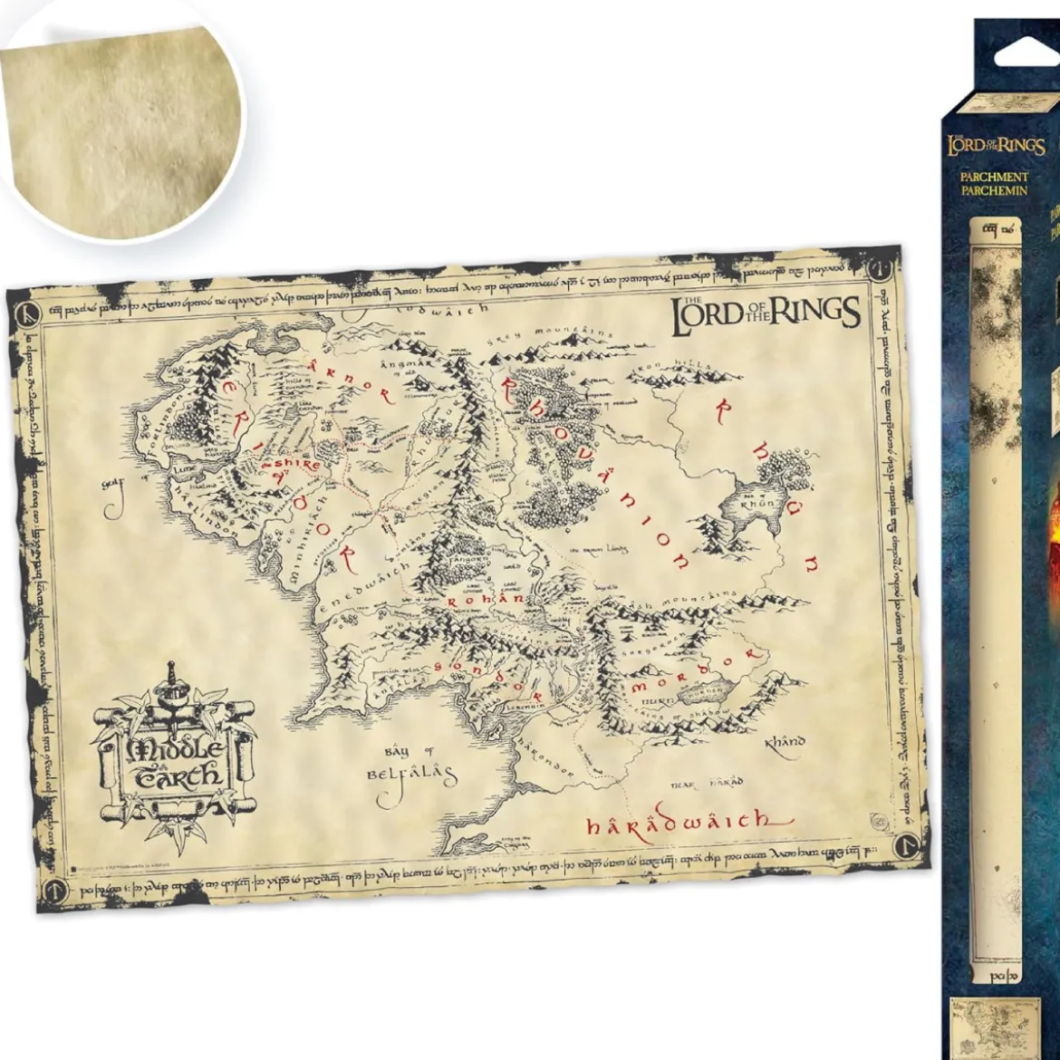 the lord of the rings - parchment poster 66x46cm - la terra di mezzo