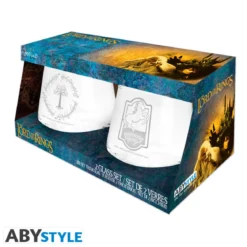 the lord of the rings - set di 2 bicchieri - prancing pony & gondor