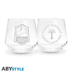 the lord of the rings - set di 2 bicchieri - prancing pony & gondor
