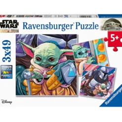 the mandalorian: baby yoda - puzzle 3x49 pezzi