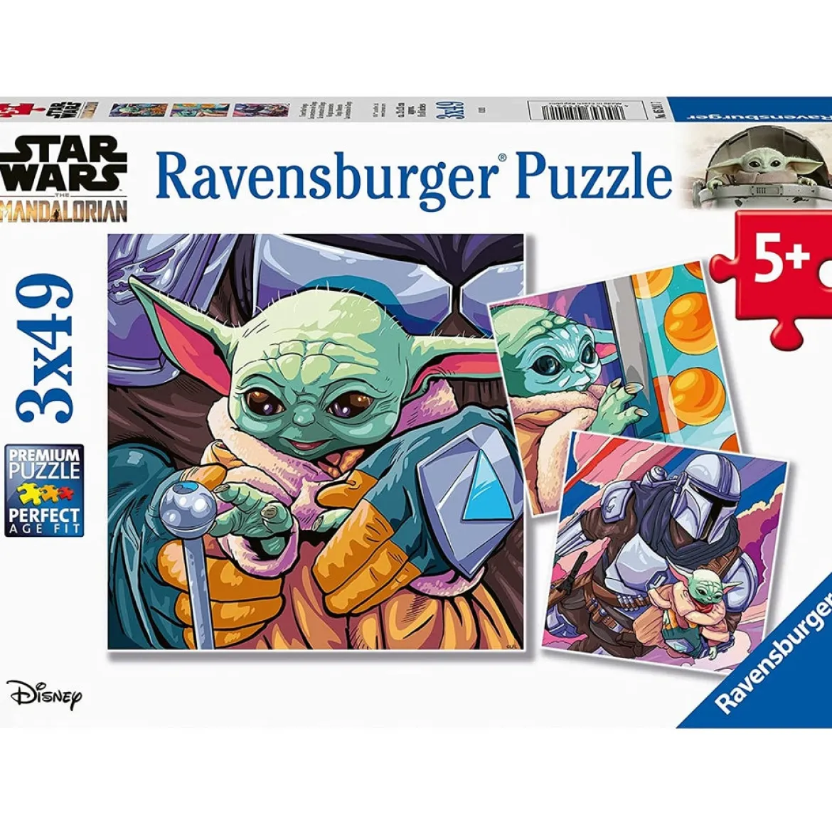 the mandalorian: baby yoda - puzzle 3x49 pezzi