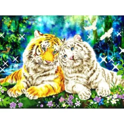tiger smooch - diamond dotz advanced dd13.026 77x55cm